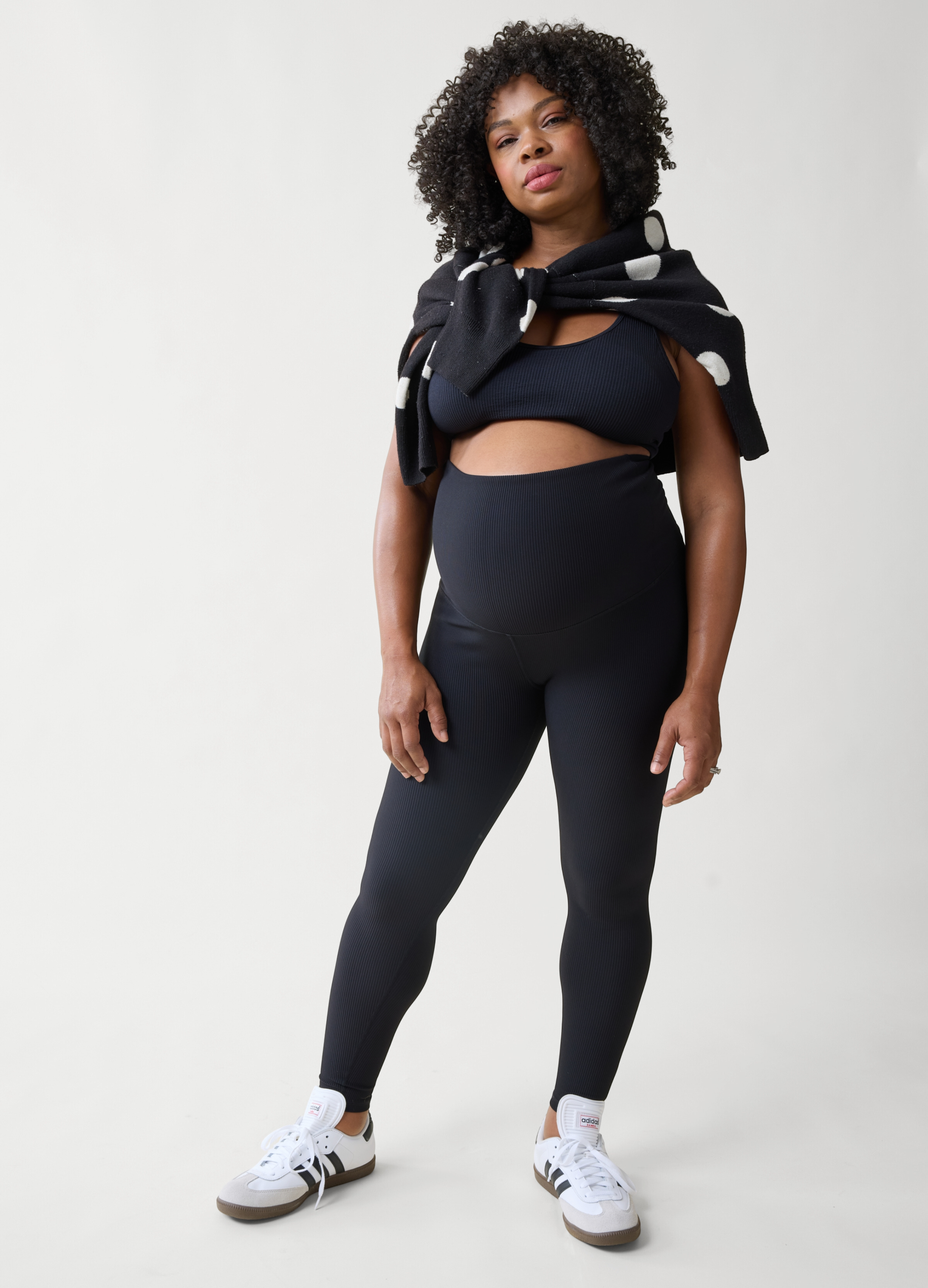 Ingrid & Isabel Maternity Ribbed Legging Black Size S