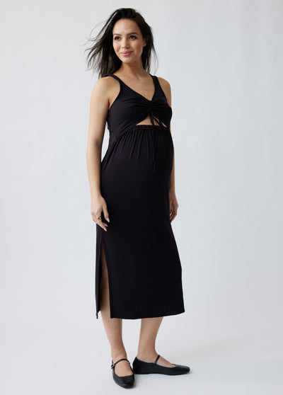 Bianca is 5’9”, 33 weeks pregnant, and wearing size S||Black