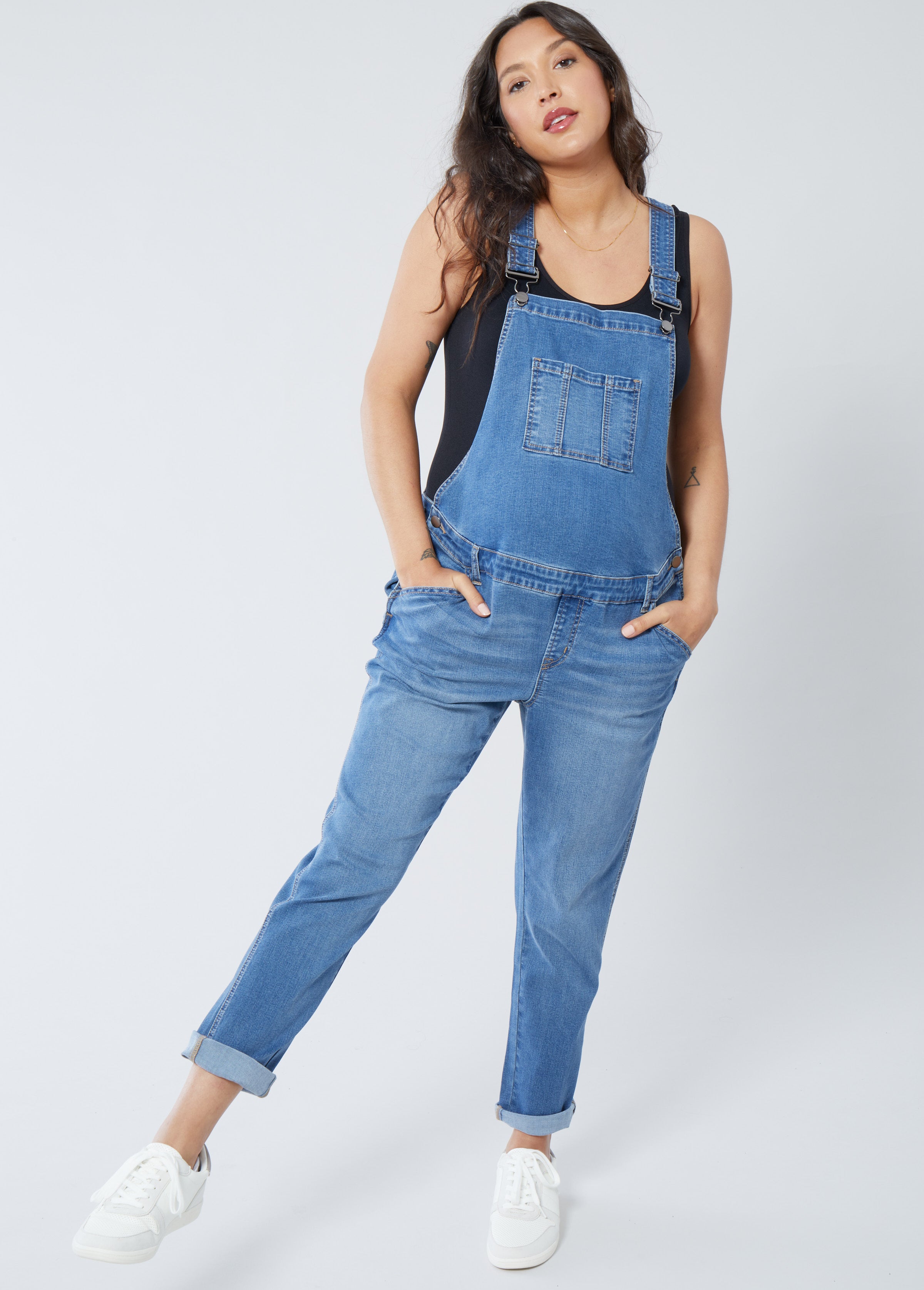 Cotton Maternity Short Overalls