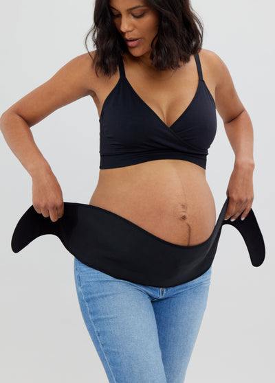 Elaine is 5’10", 34 weeks pregnant, and wearing size medium||Black