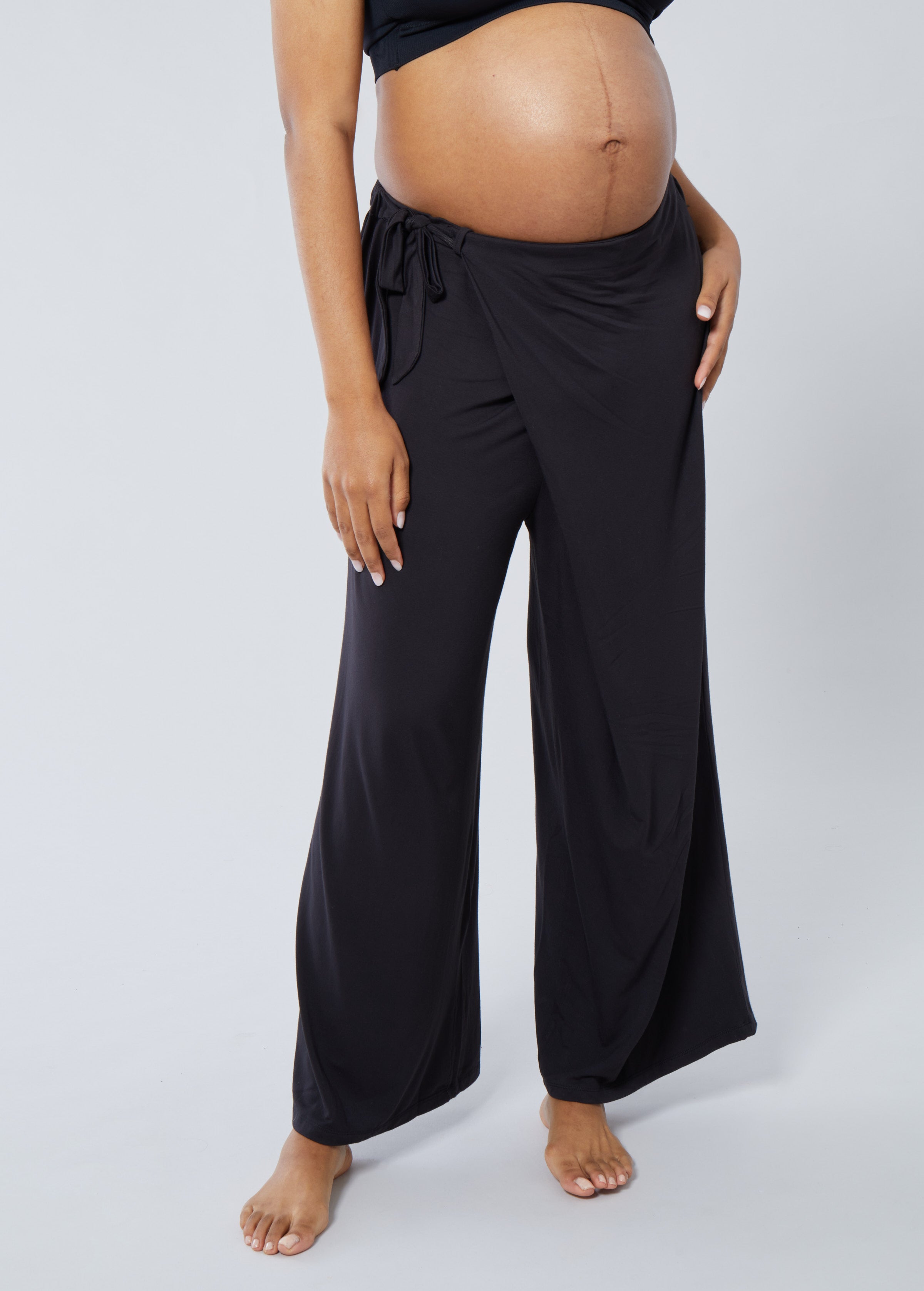 Under Belly Wide Leg Ponte Maternity Pants - Isabel Maternity by Ingrid &  Isabel Brown M 1 ct