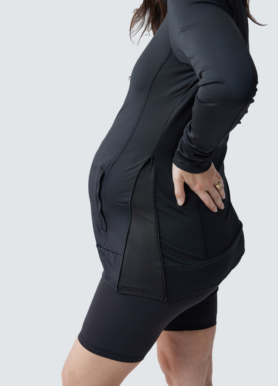 Active Maternity Side Zip Jacket Black – Ingrid & Isabel