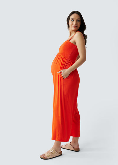 SHEIN Maternity Drawstring Waist Tank Jumpsuit | SHEIN USA