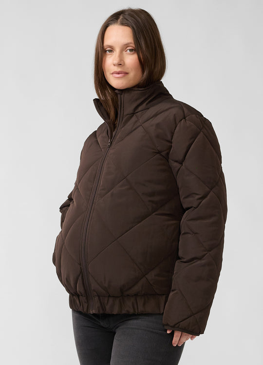 Expandable Raglan Sleeve Maternity Puffer Jacket