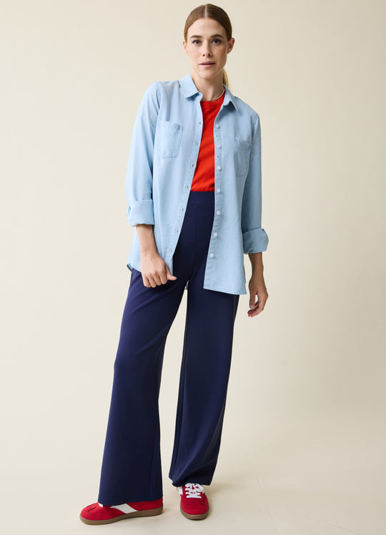 Classic Button Down Chambray Maternity & Nursing Top