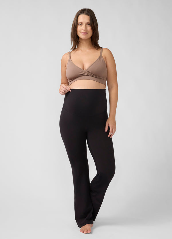 Fold-Down Flare Leg Maternity Leggings