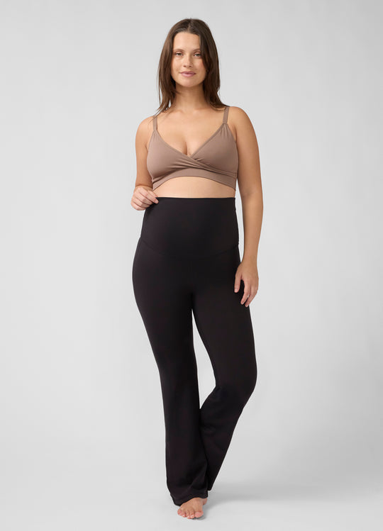 Fold-Down Flare Leg Maternity Leggings