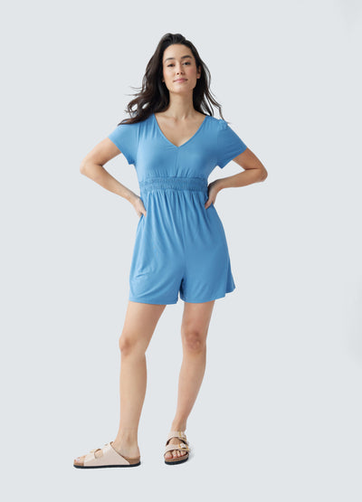 Bri is postpartum, 5’10” and wearing size S||Coronet Blue