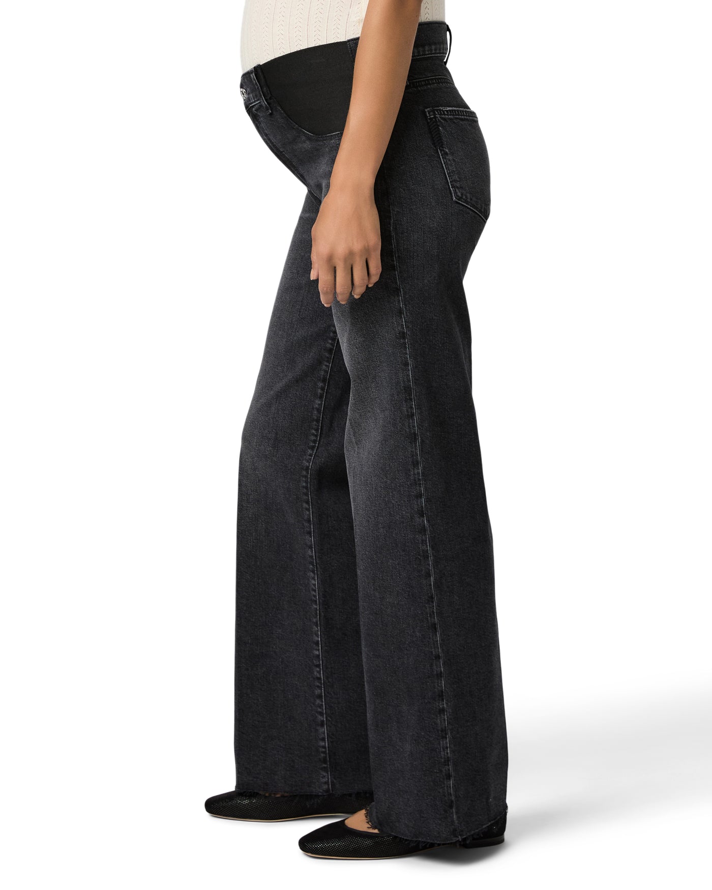 Paige Anessa 31" High Rise Wide Leg Maternity Jeans