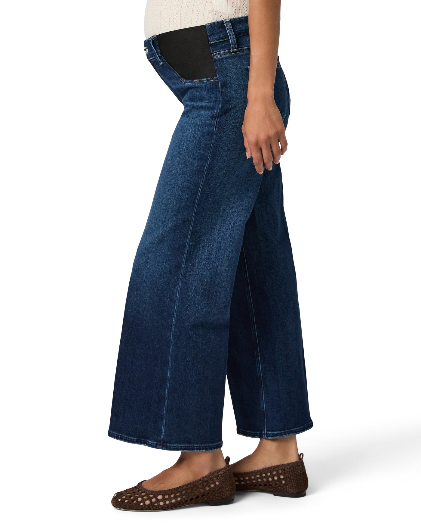 Paige Anessa High Rise Wide Leg Maternity Jeans