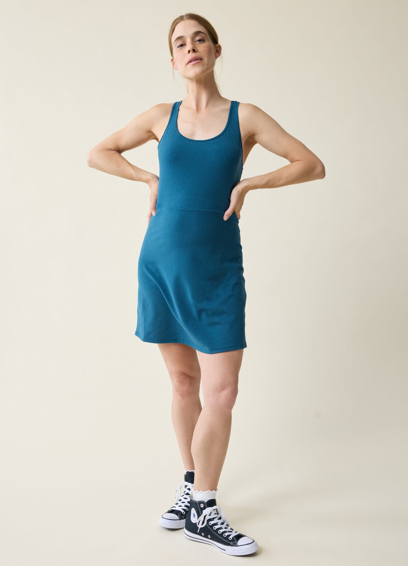 Sleeveless Maternity Skort Dress Bundle, Navy/Teal, 2 Pack