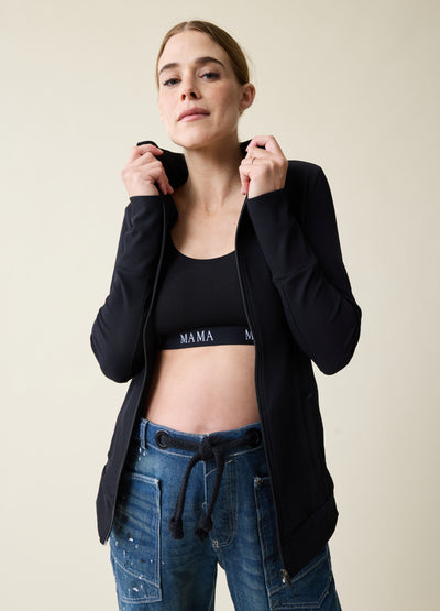 Tara is 5’8”, 6 months pregnant, and wearing size small||black