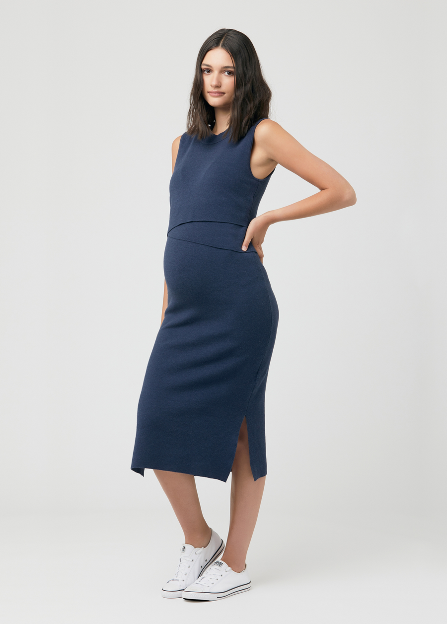 nursing formal dress Layered Knit Midi Nursing Dress by Ripe Maternity – Ingrid & Isabel