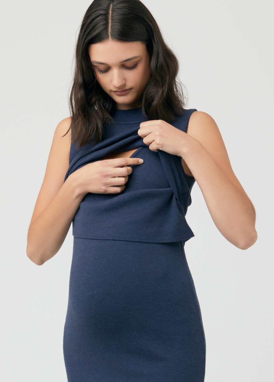 Layered Knit Midi Nursing Dress by Ripe Maternity  Ingrid & Isabel