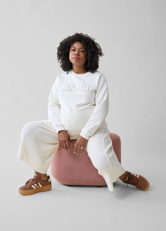 The Mama Maternity + Postpartum Sweatshirt Cream