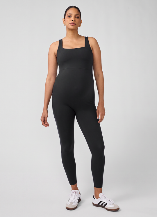 Sleeveless Long Knit Maternity Nursing Unitard