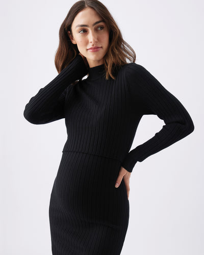 Ripe Maternity Nella Rib Nursing Knit Midi Dress