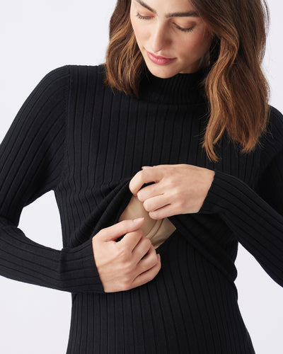 Ripe Maternity Nella Rib Nursing Knit Midi Dress