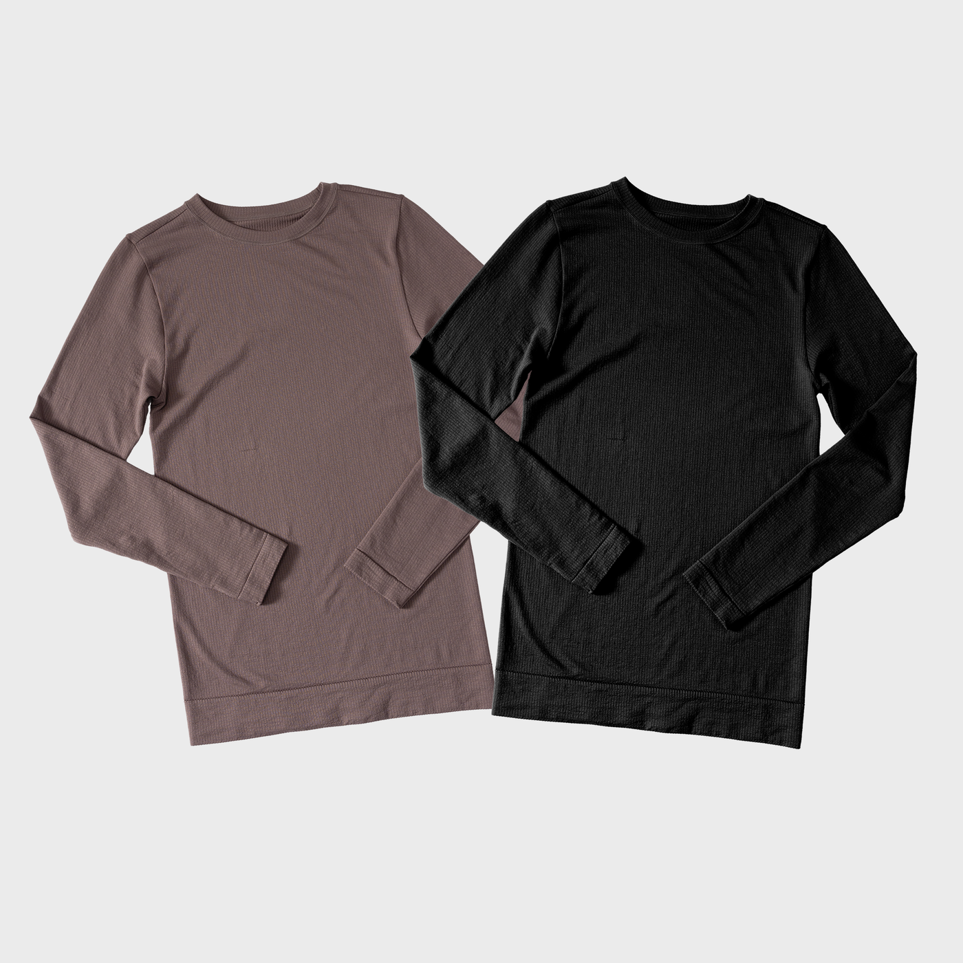 Seamless Maternity Rib Long Sleeve Crew Tee 2 Pack Bundle