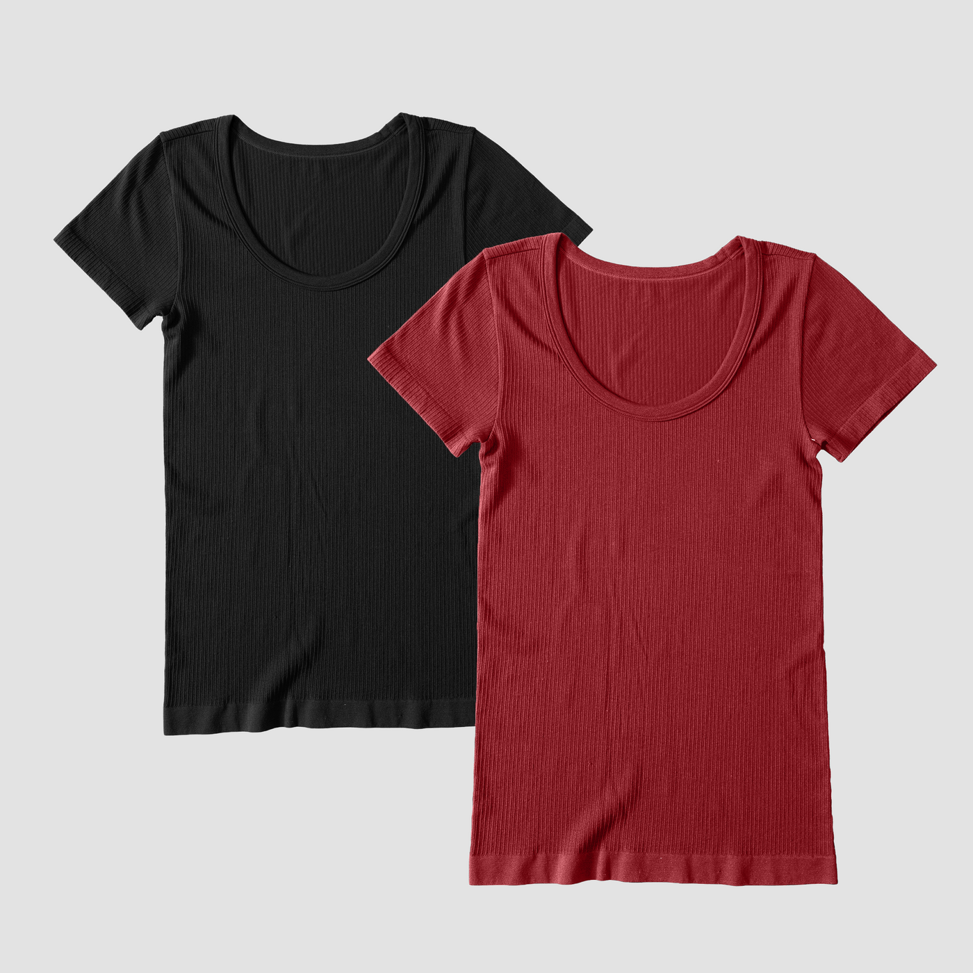 Seamless Maternity Rib Short Sleeve Crew Tee 2 Pack Bundle