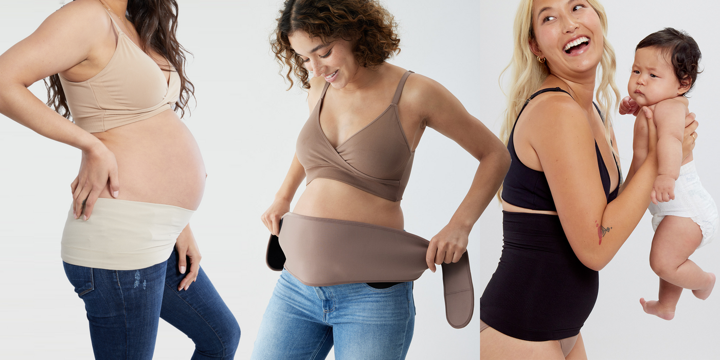 Ingrid & Isabel Basics Bellaband, Maternity Belly Band, Pants & Jeans  Extender for Pregnancy & Postpartum, Black/White, 2-Pack