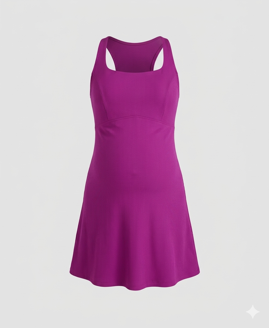 Ribbed Halter Active Maternity Mini Dress