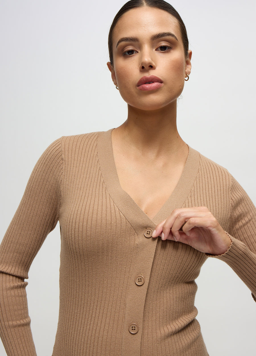 Button-Front Maternity Sweater Dress