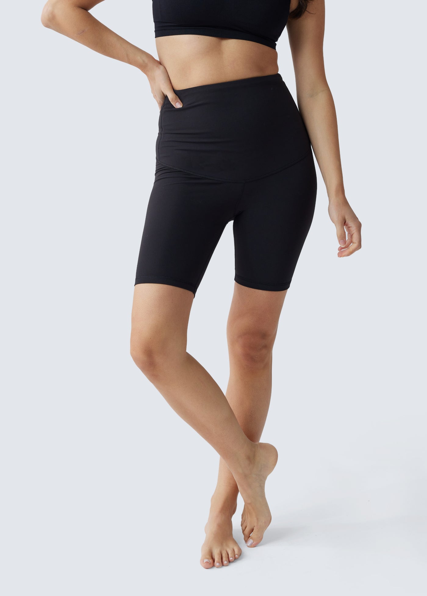 Postpartum Compression Bike Short 2 Pack Bundle Black Navy