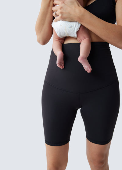 Postpartum Compression Bike Short 2 Pack Bundle Black Navy