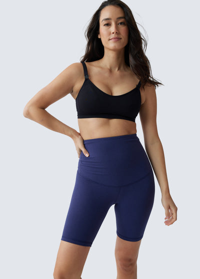 Postpartum Compression Bike Short 2 Pack Bundle Black Navy