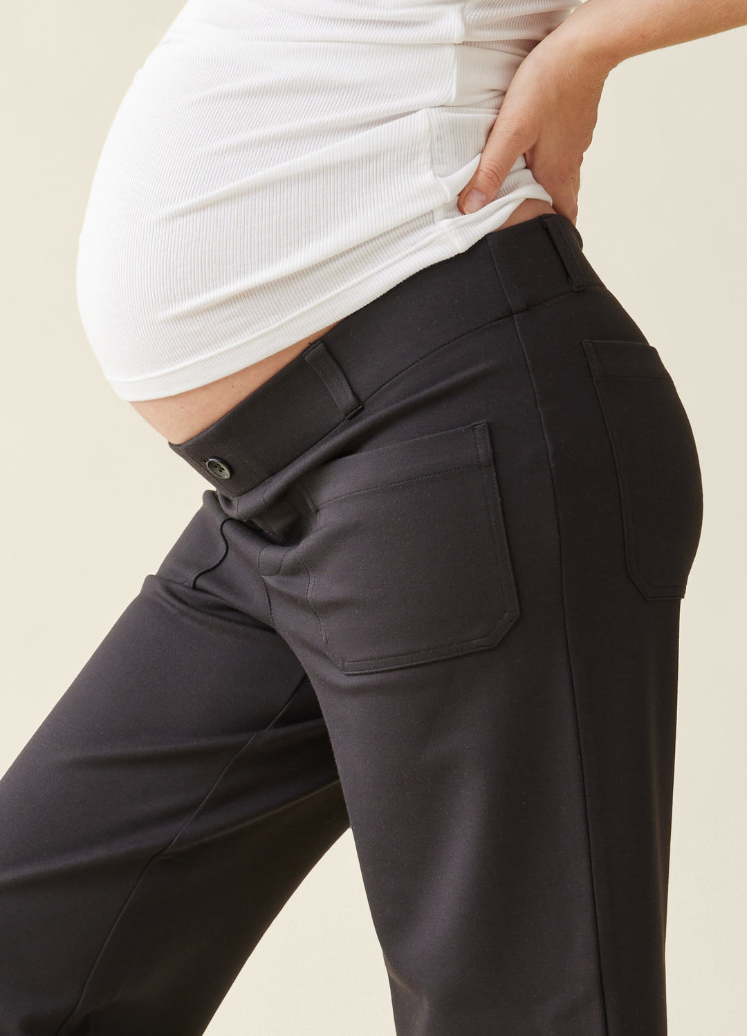 Ingrid + Isabel Maternity Wide Leg Ponte Pant Stone Size XL Ingrid + Isabel Maternity Wide Leg Ponte Pant Stone Size XL