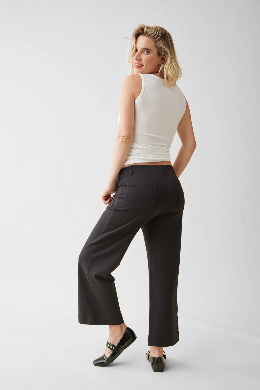 Ingrid + Isabel Maternity Wide Leg Ponte Pant Stone Size XL