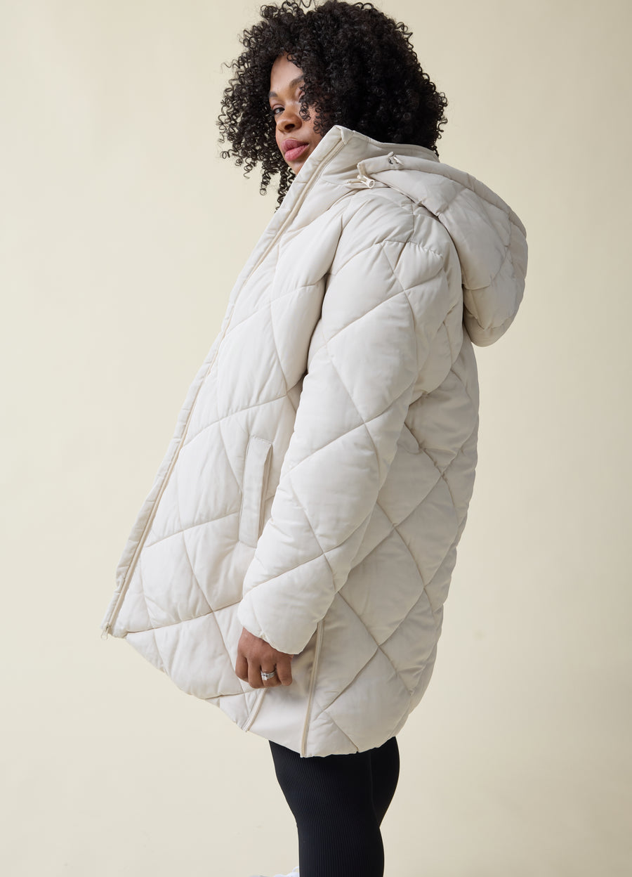 Maternity Hooded Long Parka Puffer Jacket | Bundle the Bump in
