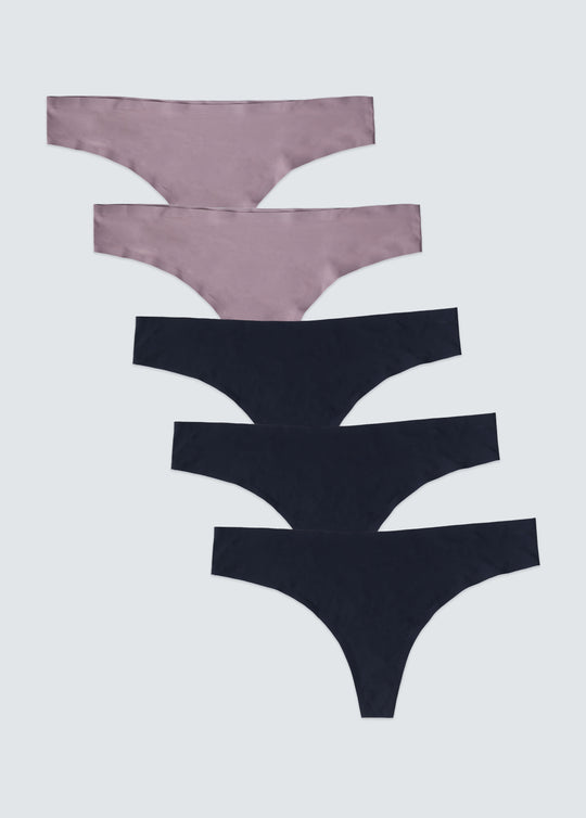 Seamless Maternity No Show Thong Underwear 5-Pack Bundle