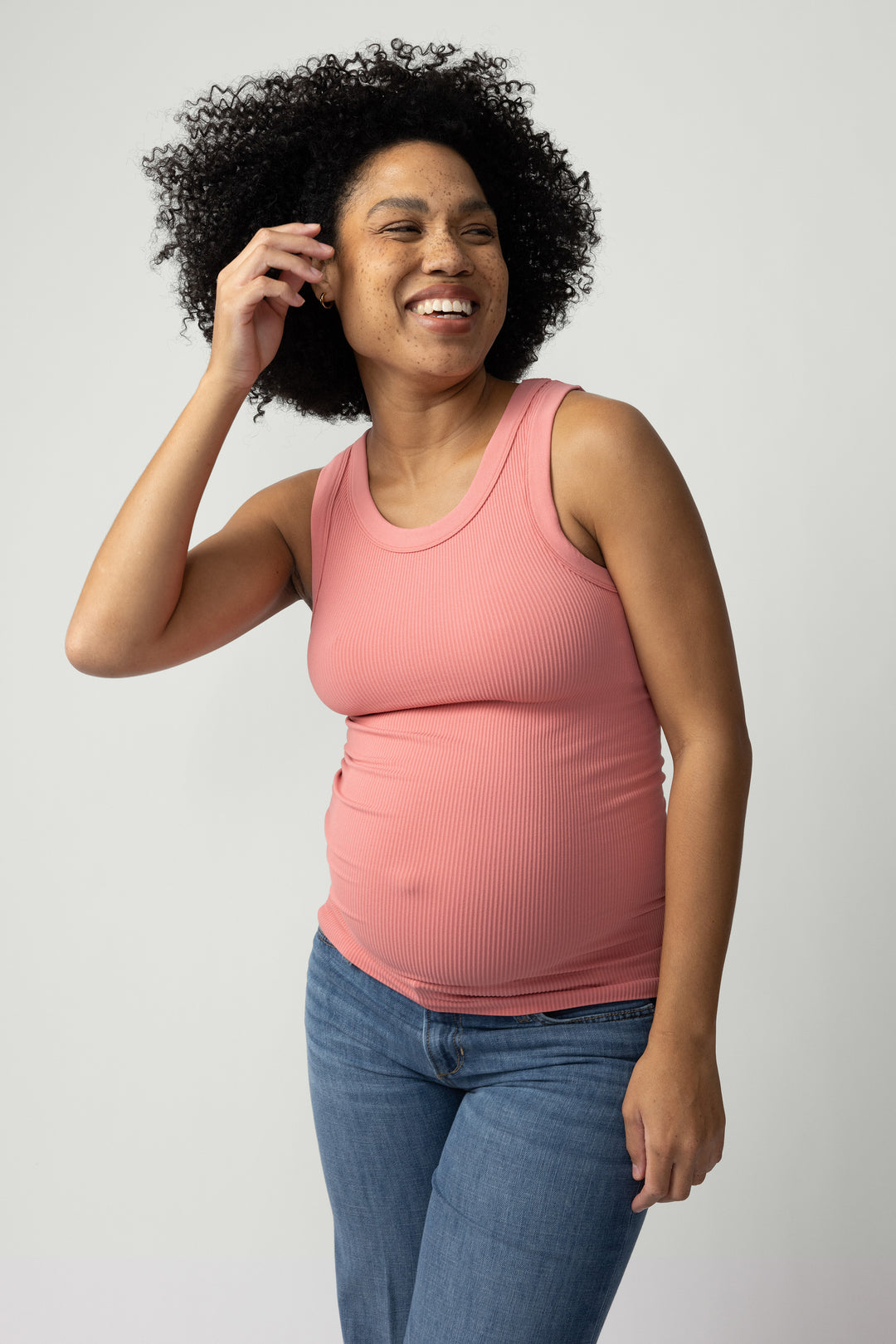 Seamless Maternity Stretch Rib Tank - Black & Stone – Ingrid & Isabel