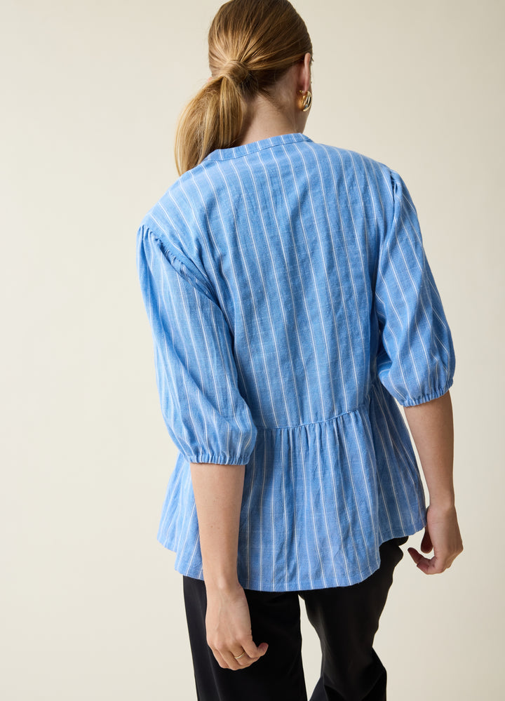 Button up peplum blouse sales