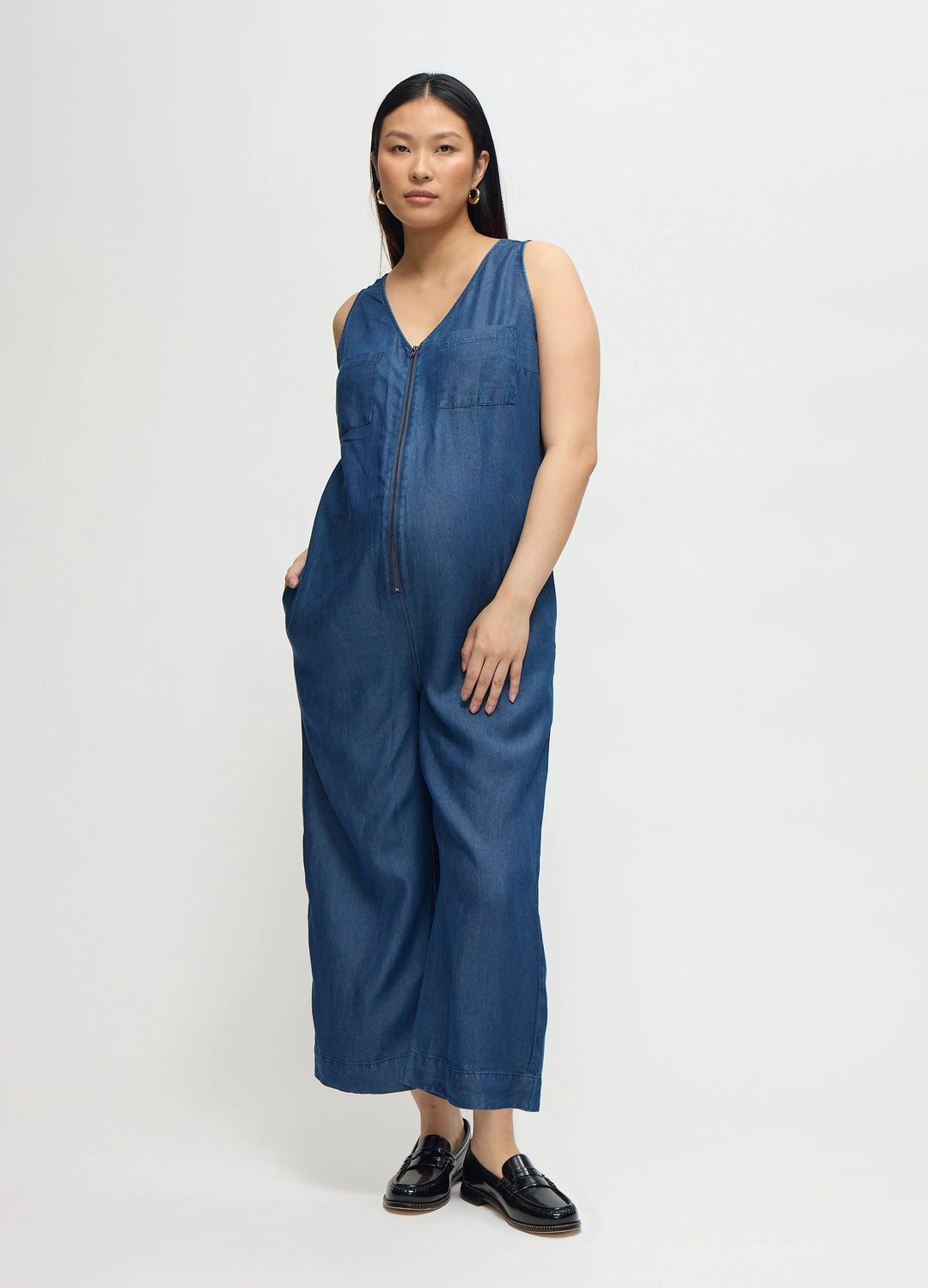 Maternity Jumpsuit with Zip Front Closure – Ingrid Isabel
