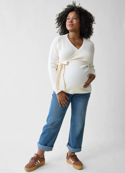 The Stay Connected Maternity + Nursing Sweater Cream