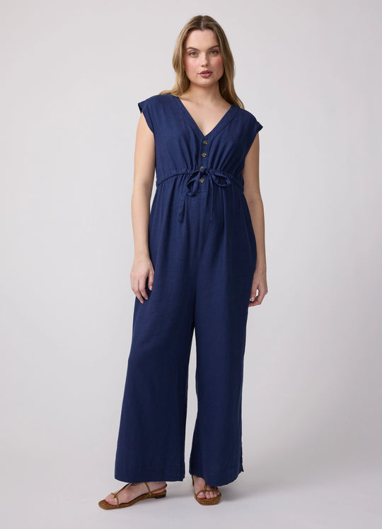 The Luxe Maternity Linen Jumpsuit