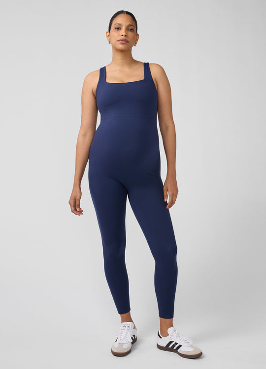 Sleeveless Long Knit Maternity Nursing Unitard