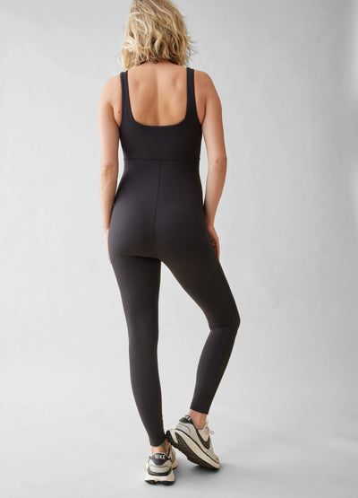 The Long Black Maternity Active Unitard Jumpsuit