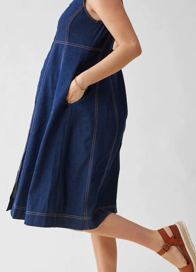 The Thursday Denim Maternity Midi Dress