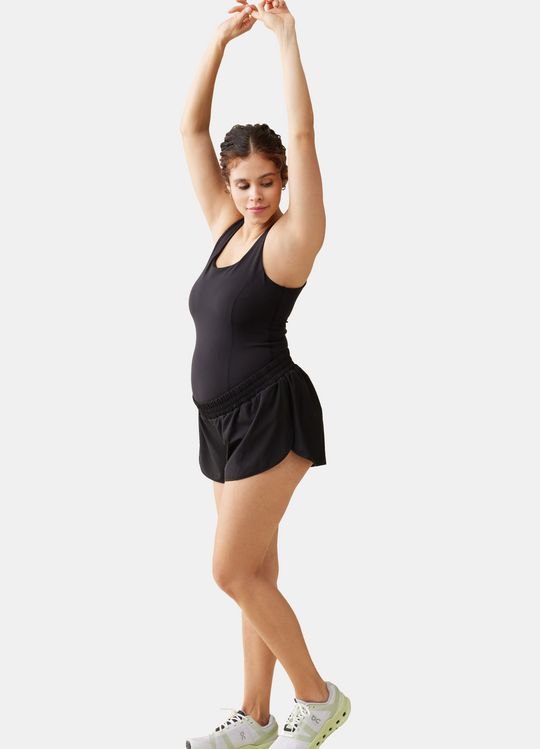 The Preggo Black Maternity Active Runsie Jumpsuit