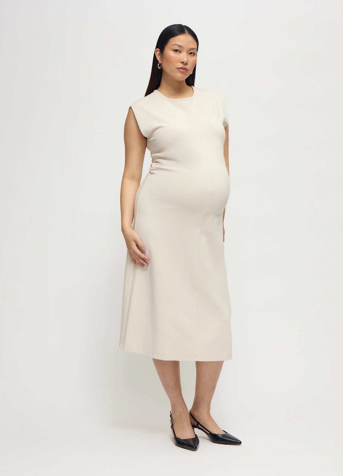 The Modern Muse Maternity Midi Dress