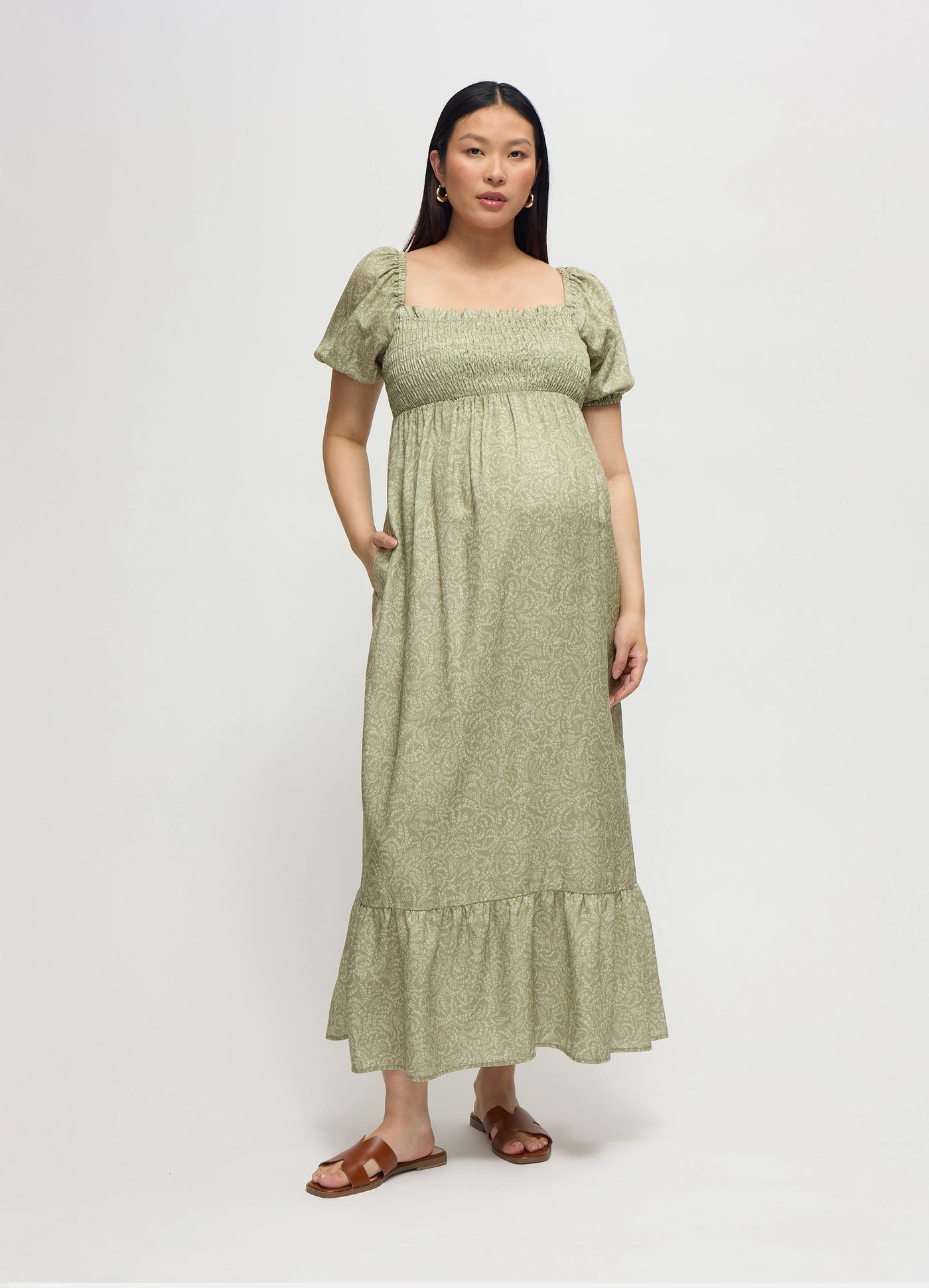 The Shower Smocked Maternity Maxi Dress Ingrid & Isabel The Shower Smocked Maternity Maxi Dress Ingrid & Isabel
