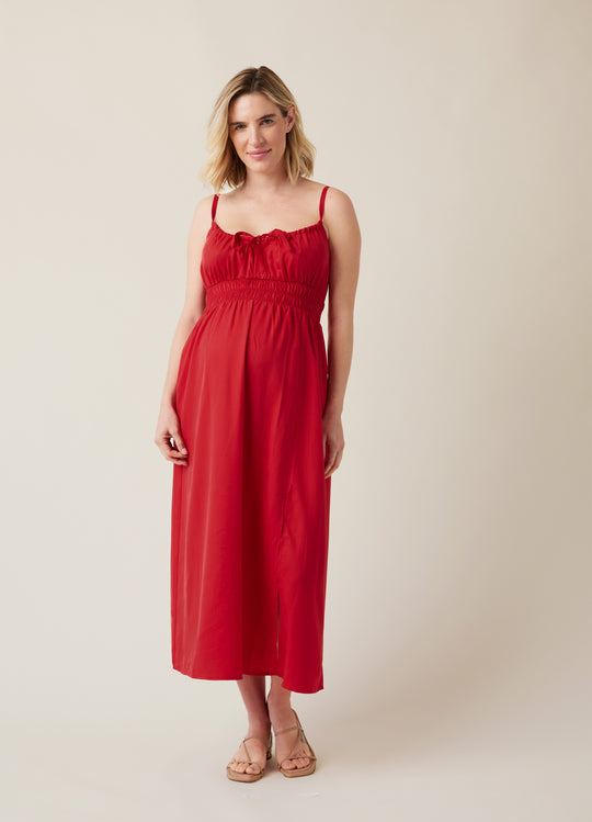 The Amalfi Maternity Midi Strappy Dress