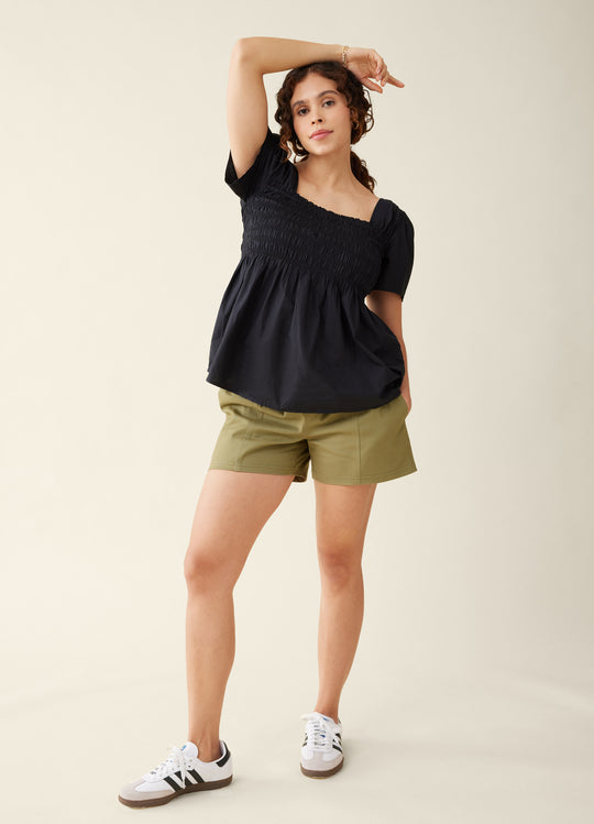 The Gwen Maternity Smocked Woven Top