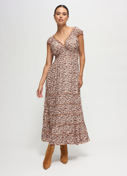 The Daydream Maternity Midi Cap Sleeve Dress