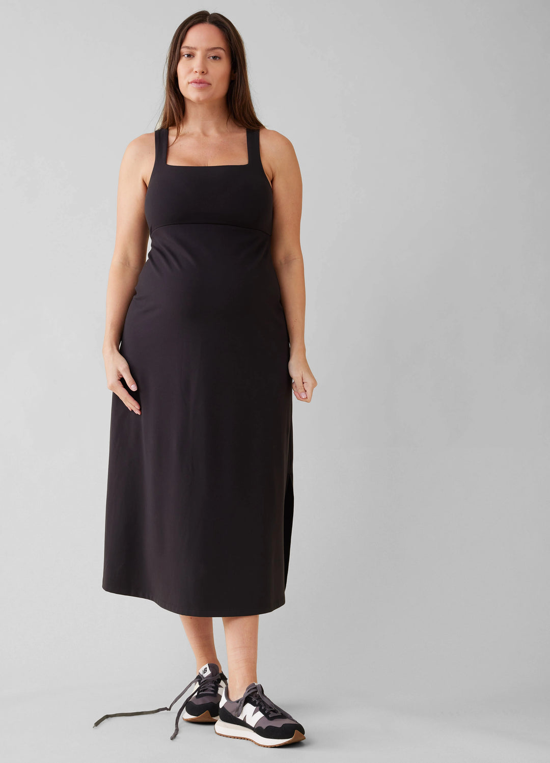 The Everyday Black Maternity Midi Dress Ingrid & Isabel The Everyday Black Maternity Midi Dress Ingrid & Isabel