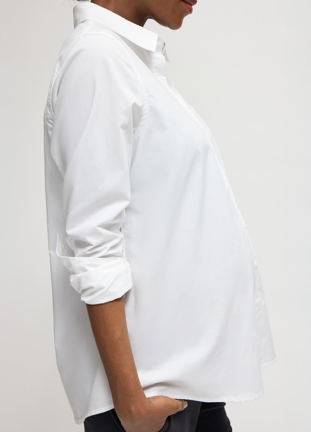 maternity button up dress shirts Poplin Maternity & Nursing Button Up Shirt